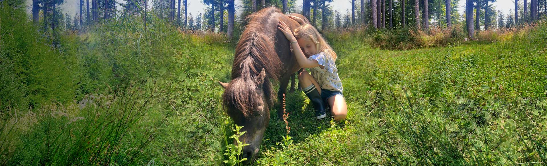 Reiten für Kinder - Ponys auf dem Ponyhof der kinderreitschule Grabenstätt im Chiemgau in BAyern
